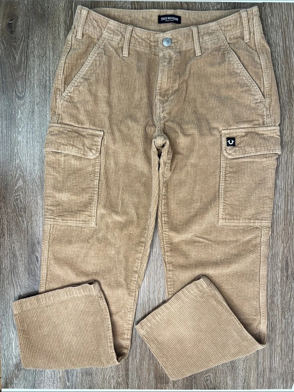 True Religion Corduroy Cargo Pants Tan Beige Men’s Size 30